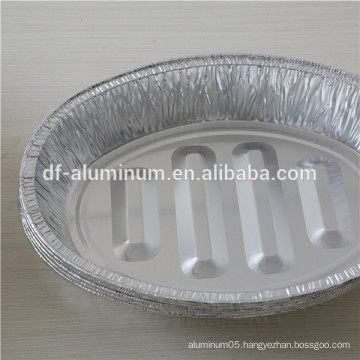 Household disposable aluminum oval roasting plate